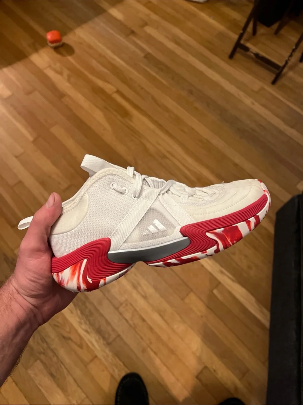 Adidas Men’s size 6 White and Red Athletic Sneakers